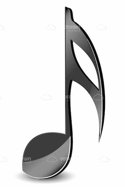 Musical Note in Glossy Grey